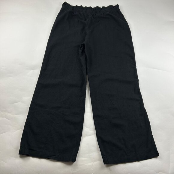 Express Black Linen Blend High Rise Wide Leg Pant L - Picture 6 of 6
